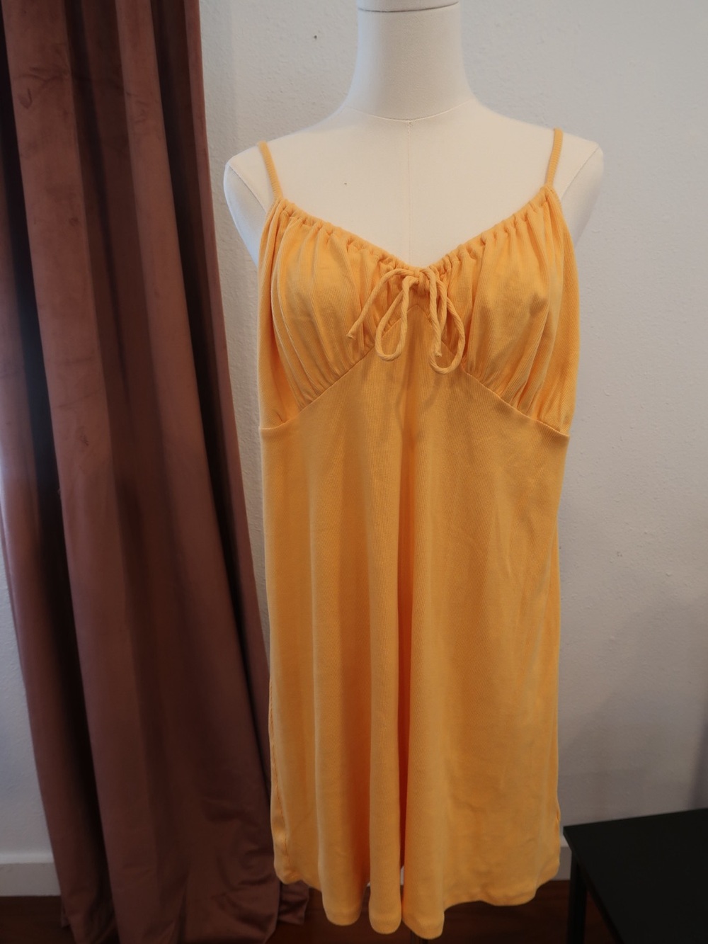 American Eagle Tangerine Orange Spaghetti-Strap casual slip dress.